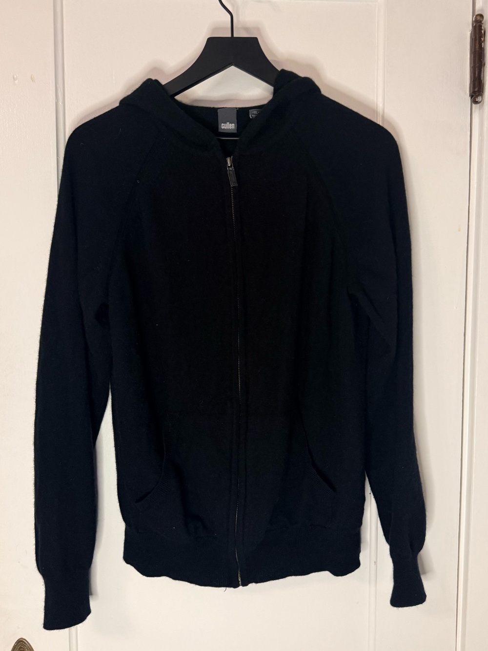 Cullen Men's Black 100% Cashmere Zip-Up Hoodie